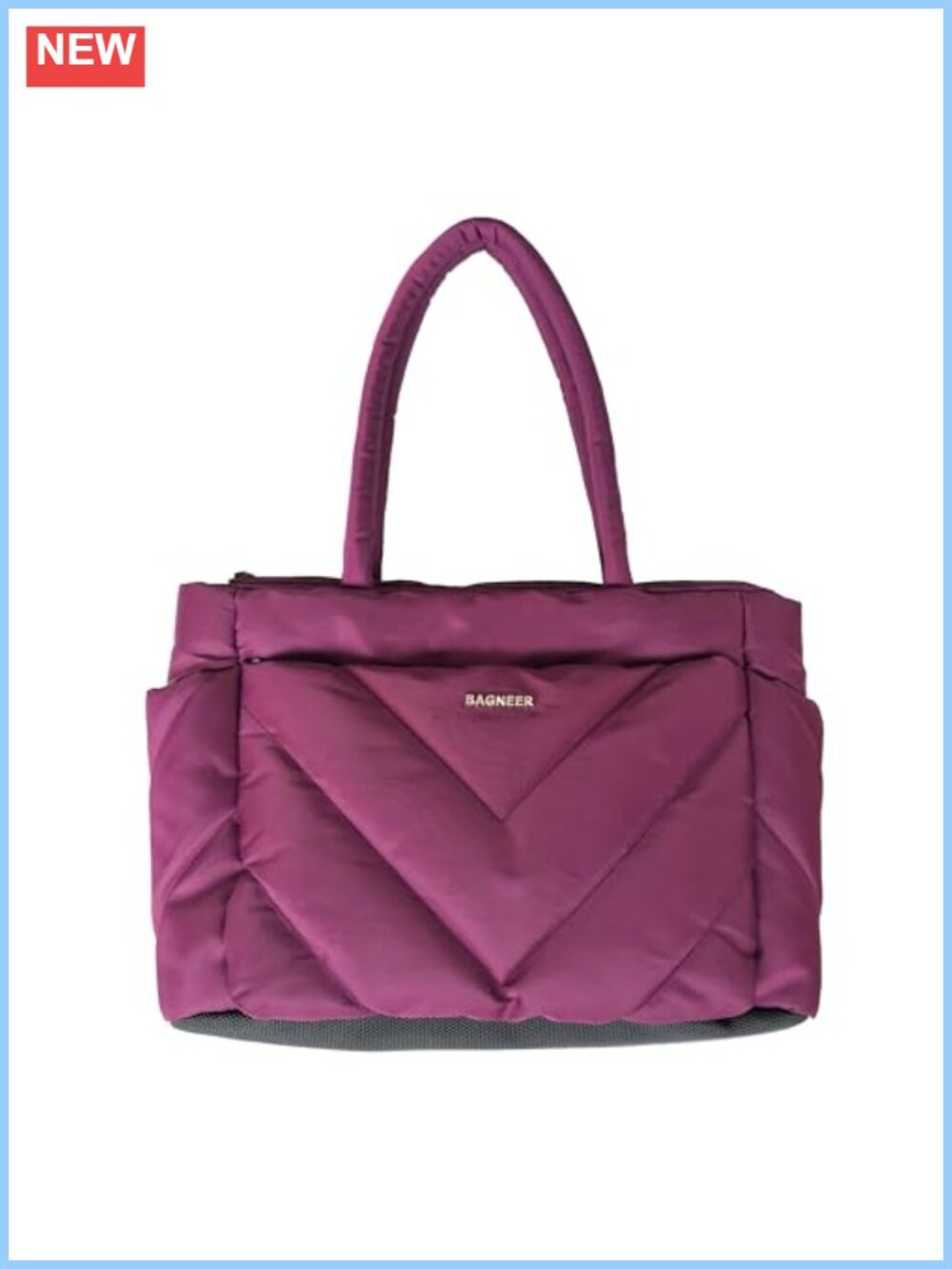 Quilted Puffer Tote Bag Lightweight Water-Resistant Travel Gym Work Laptop